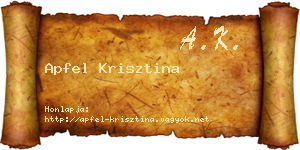 Apfel Krisztina névjegykártya